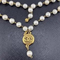 超希少✨良品✨シャネル フェイクパール ネックレス ココマーク 18K/750のサムネイル