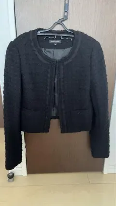 ブラックジャケット ウール混紡