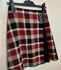 【新品】ブルーレーベル ツイードキルトミニスカート　レッド　36