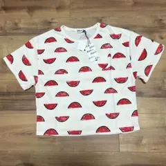 未使用　allolun. スイカ柄ワイドTシャツ 140cm 個性派コーデのサムネイル