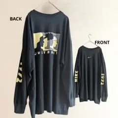 NIKE ロンT 長袖 カットソー センターロゴ ドライフィット 黒 スポーツのサムネイル