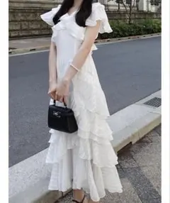 【dazzlin】バリエフルイドワンピース M