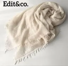 美品＊Edit&co. Cashmere Stole Grayish White