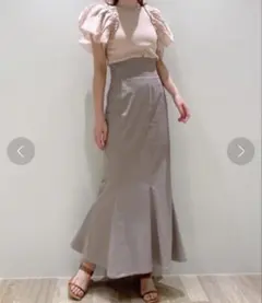 snidel ハイウエストヘムフレアスカート