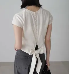 FREE'S MART バックリボンフレンチスリーブブラウス