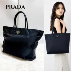 【美品】PRADA プラダ テスートナイロン 三角ロゴ 大容量 トートバッグのサムネイル