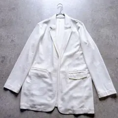 美品✨LOUNIE ルーニィ テーラードジャケット ホワイト 洗える Lサイズのサムネイル