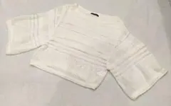 MACPHEE マカフィー トゥモローランド 透かし編み ニット ホワイト S