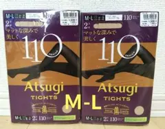 4足セット☆アツギ 110デニール タイツ Ｍ-L ライトオークル　２足組×２のサムネイル