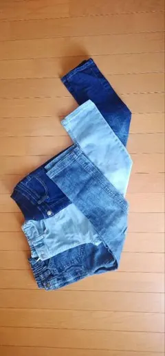 デニム　サイズ140cm　子供用　白　紺色　シンプル　保育園　小学生　まとめ売り