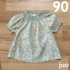 juo 首元シャーリング花柄ブラウス　90cm