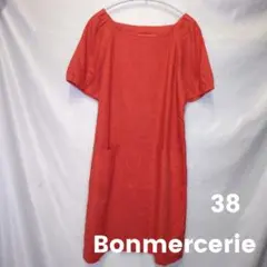 Bonmercerie 麻 スクエアネック ワンピース チュニック 38　半袖のサムネイル