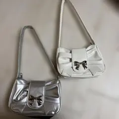 リボンデザイン ショルダーバッグ 2点セット