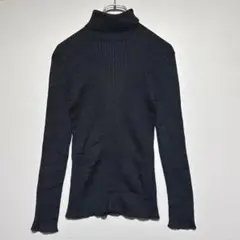 ミッシェルクラン　ニット　セーター　ブラック　日本製　タートルネック　M 美品