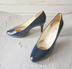 ​【美品】アルテミスbyダイアナ エナメルパンプス ネイビー 24cm