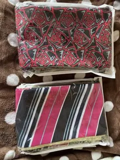 キスミス 帯セット 赤黒花柄 ピンクストライプ