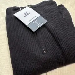 JULANG ハーフジップ フード付きニット ブラック XXL
