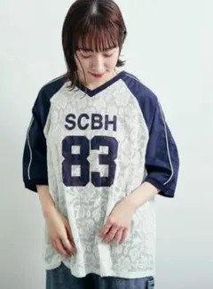 サマンサモスモス　レース切替ラグランスリーブカットソー SM2