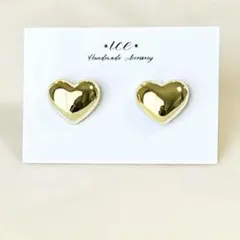 1061◆ゴールド　ハート　シンプル　小ぶり　ハンドメイド　ピアス　イヤリング