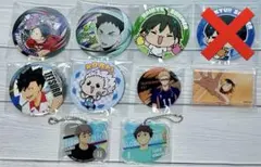 ハイキュー!! 9個セット 缶バッジ、アクリルブロック、アクリルキーホルダー