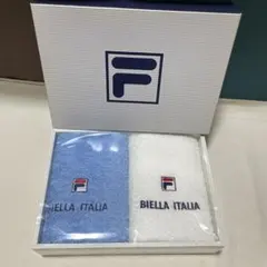 FILA ウォッシュタオル2枚セット　青・白色