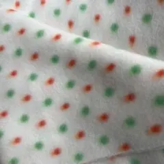 フリース 生地 ハギレ ドット柄 水玉 60×120cm 白 オレンジ グリーン