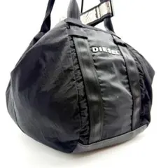 DIESEL　トートバッグ　ナイロン　ブラック　肩掛け　ロゴ刻印　シルバー金具のサムネイル