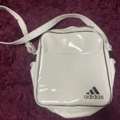 adidas ショルダーバッグ 白 エナメル