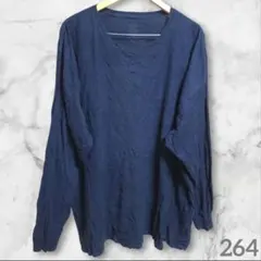 フルーツオブザルーム ロンT クルーネック 無地 3XL 紺 ゆったり 部屋着のサムネイル