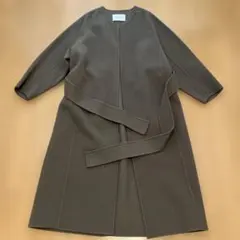 ノーカラーコート ロングコート