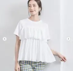 UNITED ARROWS エンブロ ティアードコンビ ショートスリーブ ニット