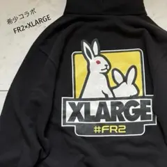 【希少コラボ】FR2×XLARGE パーカー バックプリント ビック刺繍ロゴ L