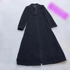 ❤️カシミヤブレンド　ヴィンテージ　ロングコートビジネスカジュアルＡライン日本製黒のサムネイル
