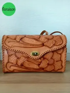 レザークラフト　バック　2way ショルダーバッグ【美品】