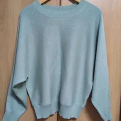 DRESKIP　ドルマンニット　ミントグリーン　ラメ　春色