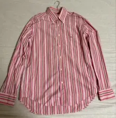 Lacoste ピンク系ストライプ長袖シャツ
