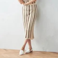 【新品・タグ付き】COMME CA ISM ストライプ柄スカート 定価7900円