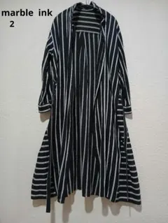 【marble ink】ロングシャツ ワンピース　ストライプ　ボーダー　綿のサムネイル