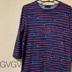 【美品】G.V.G.V. 7分袖ボーダーカットワンピース 日本製
