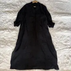 【石田ゆりこ着用】ペールジュート リネン　ワンピース ロングラピスブルーのサムネイル