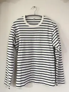ユニクロ　Sサイズ　ウォッシュボーダーT　長袖　コットン100％　メンズ　Sのサムネイル