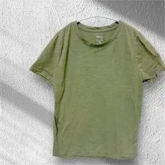 オリーブグリーン クルーネック Tシャツ