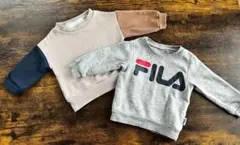 FILA カラーブロック 裏起毛トレーナー 80