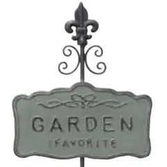 イングリッシュグリーンアイアンアンティークフィニッシュサインピック プレート看板