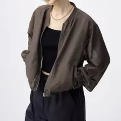 新品　GU シアーブルゾン　ダークブラウン　S シアー　ブルゾン