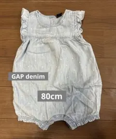 GAP DENIM/ドット柄ロンパース(80cm)