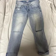 RODEO CROWNSダメージ加工 ライトブルー デニム