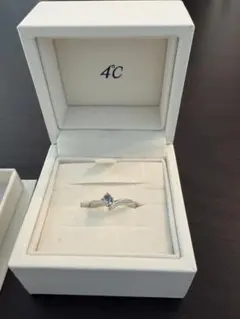 4℃ プラチナリング Pt950 アクアマリン 8号