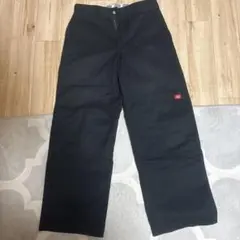 Dickies ブラック ワークパンツ　ダブルニー