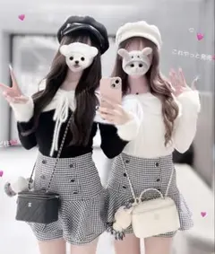 cherimi オフショルリボンシャギーニットトップス　シェリーミー　白